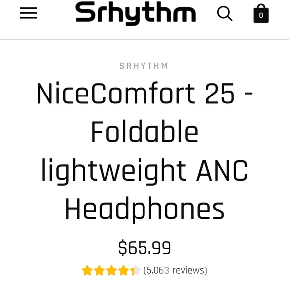 NWT Srhythm Nice Comfort 25 Noise Canceling Headphones - Picture 2 of 12